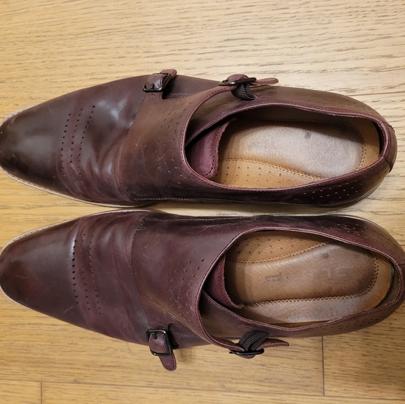 Size 11.5 Jump New York Burgundy Double Monkstraps - Picture 3 of 6